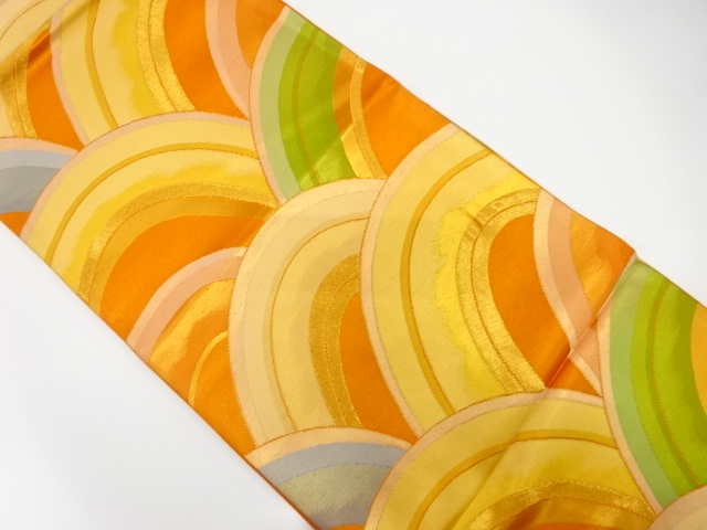 JAPANESE KIMONO / ANTIQUE FUKURO OBI / SILK / WOVEN SEIGAIHA